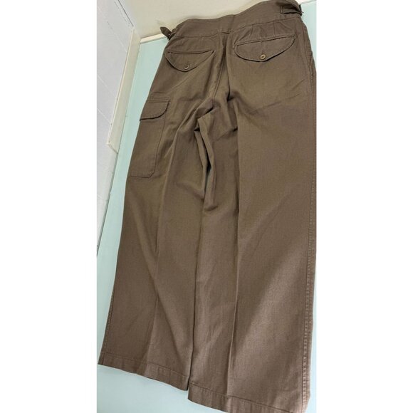 Banana Republic Heritage Explorer Belted Pants 12 Linen Cotton Wide Leg Safari - Picture 2 of 16